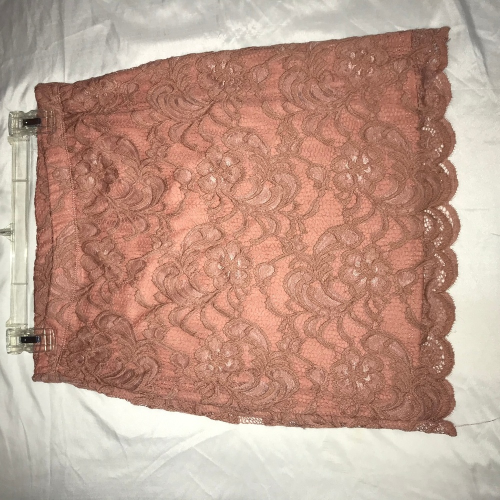 Stunning Pink Lace Midi Skirt
